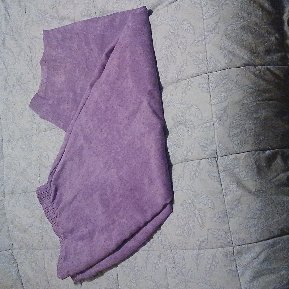 Maggie Sweet Purple Elastic Waist Pull On Suede Like Long Pants Size Petite 2X